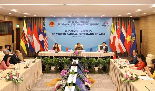 Quang cảnh Hội nghị không chính thức Nghị sỹ trẻ AIPA. (Ảnh: Văn Điệp/TTXVN)