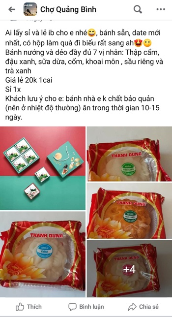 Bên cạnh các loại bánh có thương hiệu thì bánh thủ công của các cơ sở tư nhân cũng được rao bán khá nhiều trên mạng. 