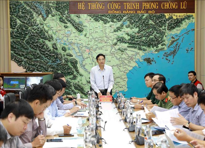   Phó chánh Văn phòng Ban chỉ đạo Trung ương về phòng, chống thiên tai Vũ Xuân Thành phát biểu. Ảnh: Vũ Sinh/TTXVN