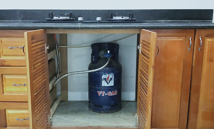 Mẫu bếp gas bố trí đảm bảo an toàn PCCC