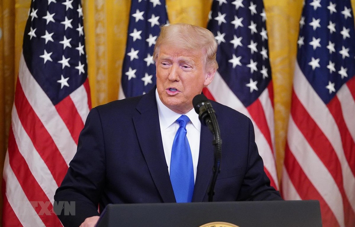  Tổng thống Mỹ Donald Trump trong bài phát biểu tại Nhà Trắng ở Washington, DC ngày 23-9-2020. (Ảnh: AFP/TTXVN)