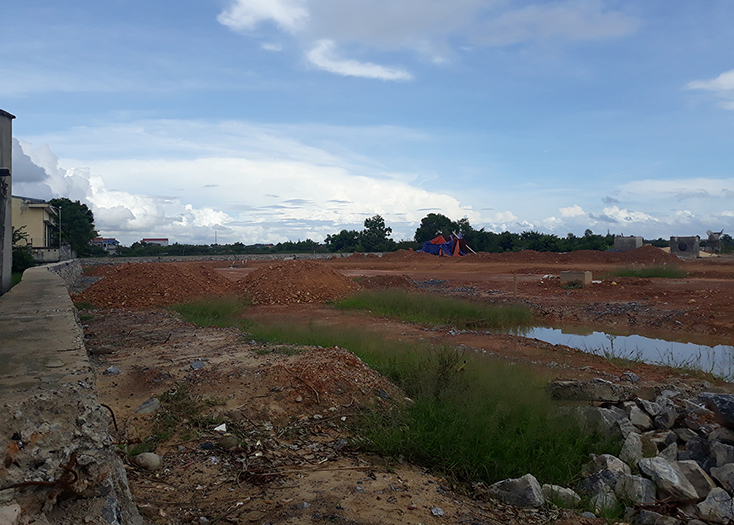 Một góc dự án khu nhà ở thương mại phía Tây mương Phóng Thủy.