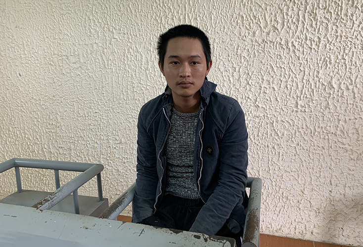 Đối tượng Nguyễn Kiên tại cơ quan công an.
