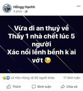 Thông tin chia sẻ về số người chết gây hoang mang dư luận.