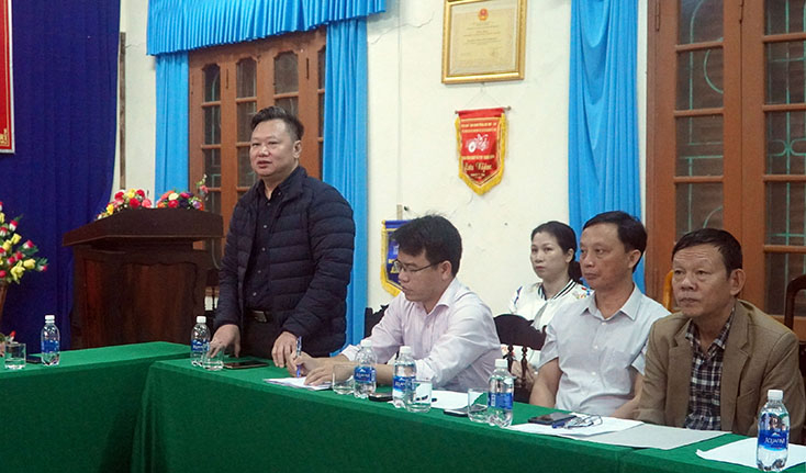 Đồng chí Phó Chủ tịch UBND tỉnh Nguyễn Tiến Hoàng phát biểu tại buổi làm việc