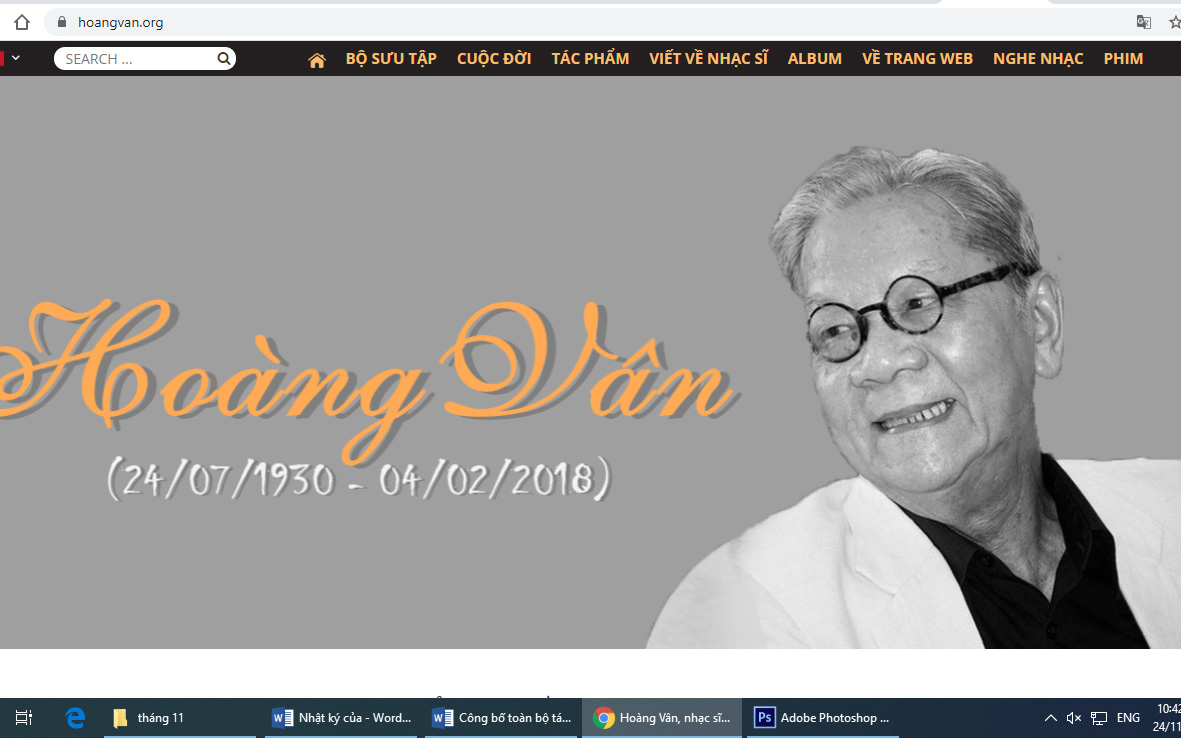 Trang web về nhạc sĩ Hoàng Vân.