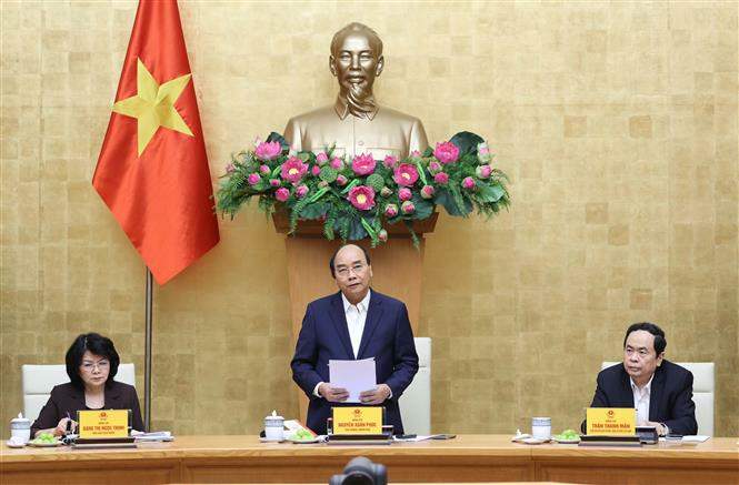  Thủ tướng Nguyễn Xuân Phúc, Chủ tịch Hội đồng Thi đua – Khen thưởng Trung ương phát biểu. Ảnh: Thống Nhất/TTXVN