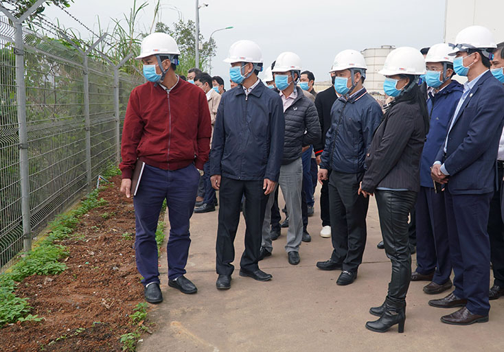Đồng chí Bí thư Tỉnh ủy Vũ Đại Thắng yêu cầu công ty bảo đảm các yêu cầu về môi trường trong quá trình hoạt động