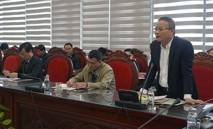 Các đại biểu phát biểu tại buổi làm việc