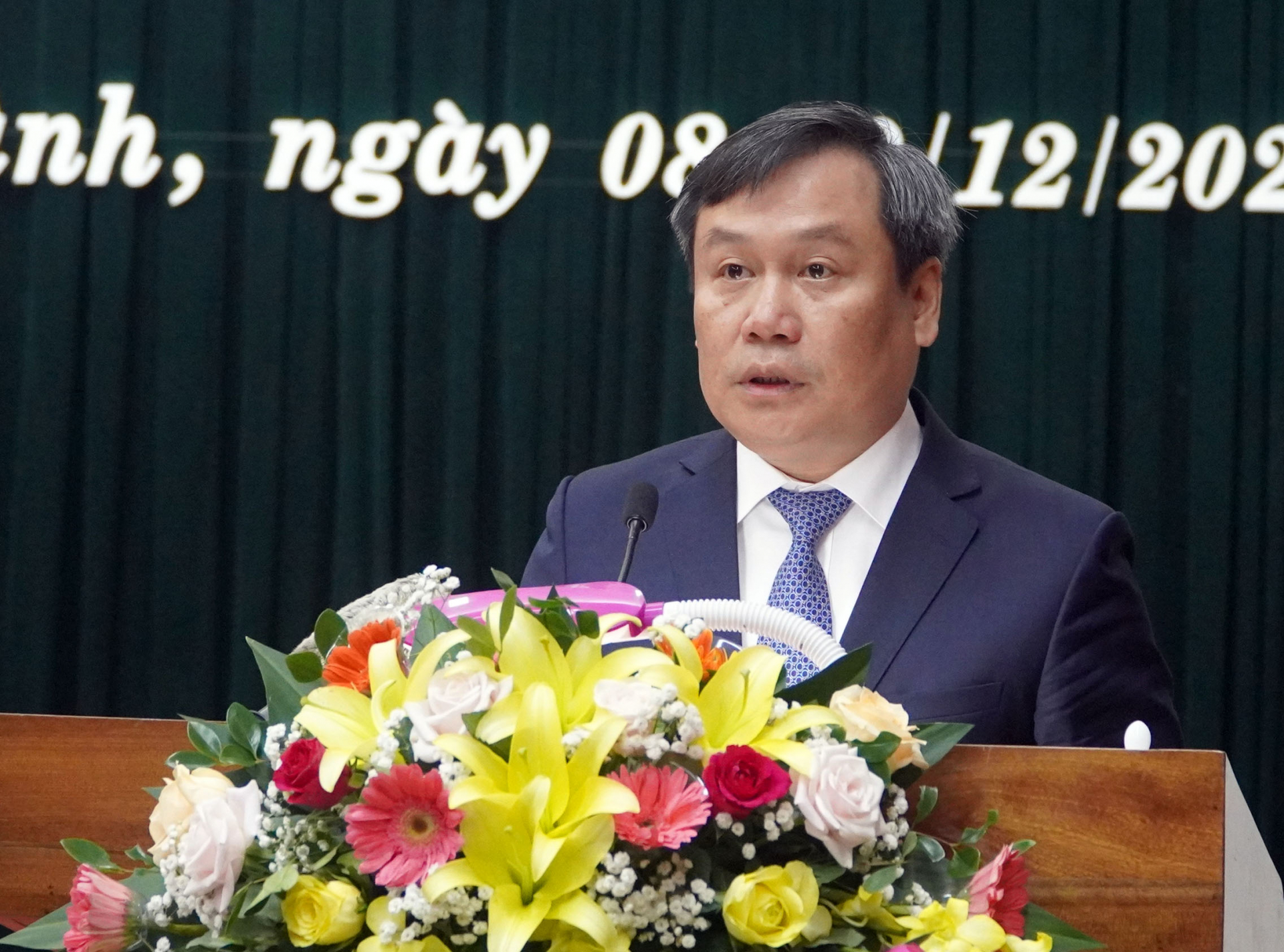 Đồng chí Bí thư Tỉnh ủy Vũ Đại Thắng phát biểu chỉ đạo tại kỳ họp