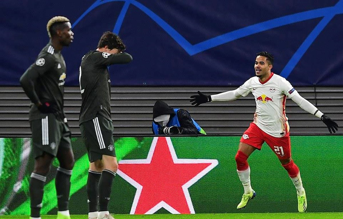 M.U cay đắng nhìn RB Leipzig vào vòng 1/8. (Nguồn: EPA)