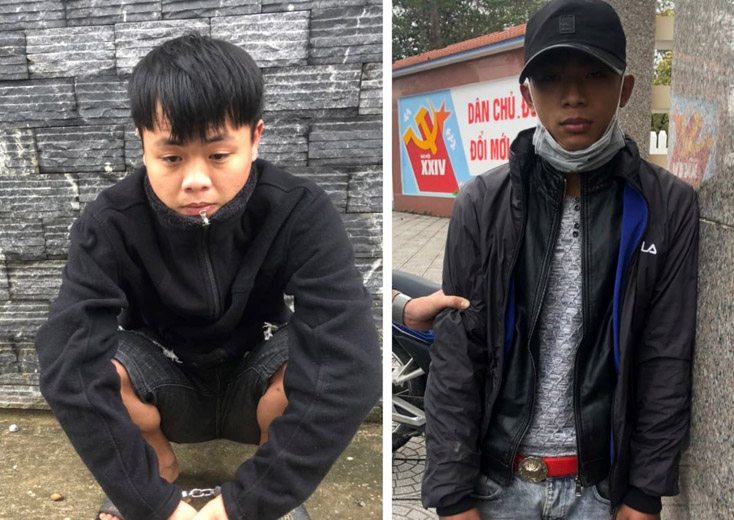 Đối tượng Dương Công Hưng, (bên trái) và đối tượng Dương Công Thái, (bên phải) thời điểm mới bị bắt