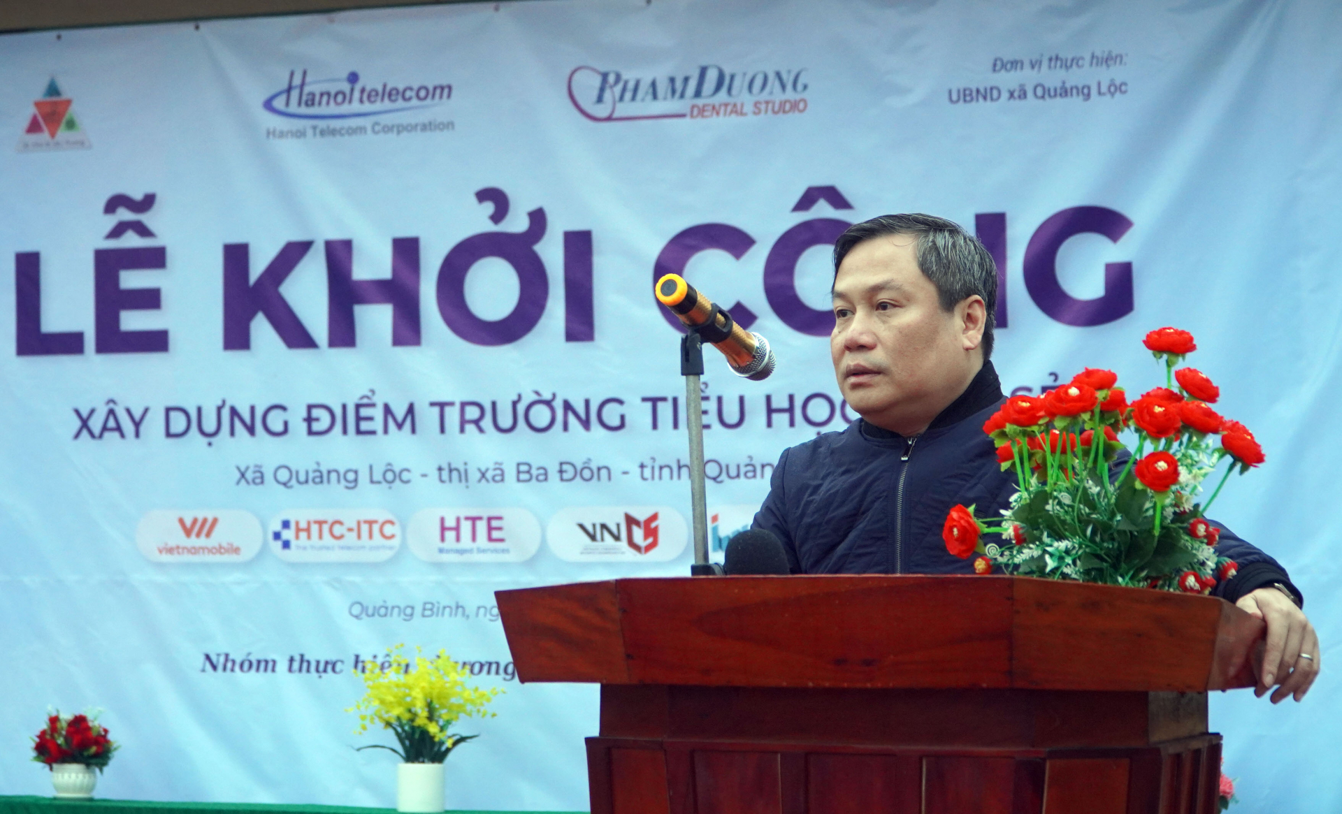 Đồng chí Bí thư Tỉnh ủy Vũ Đại Thắng phát biểu tại lễ khởi công 