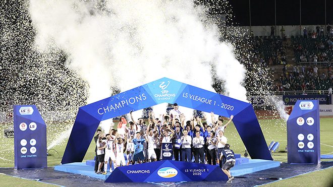  Chức vô địch V-League của Viettel được coi là 1 trong những điểm nhấn đáng chú ý nhất của bóng đá Việt Nam trong năm 2020. Ảnh: Quang Minh