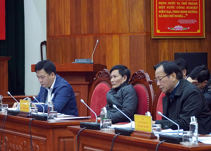 Các đại biểu dự hội nghị ở điểm cầu Quảng Bình