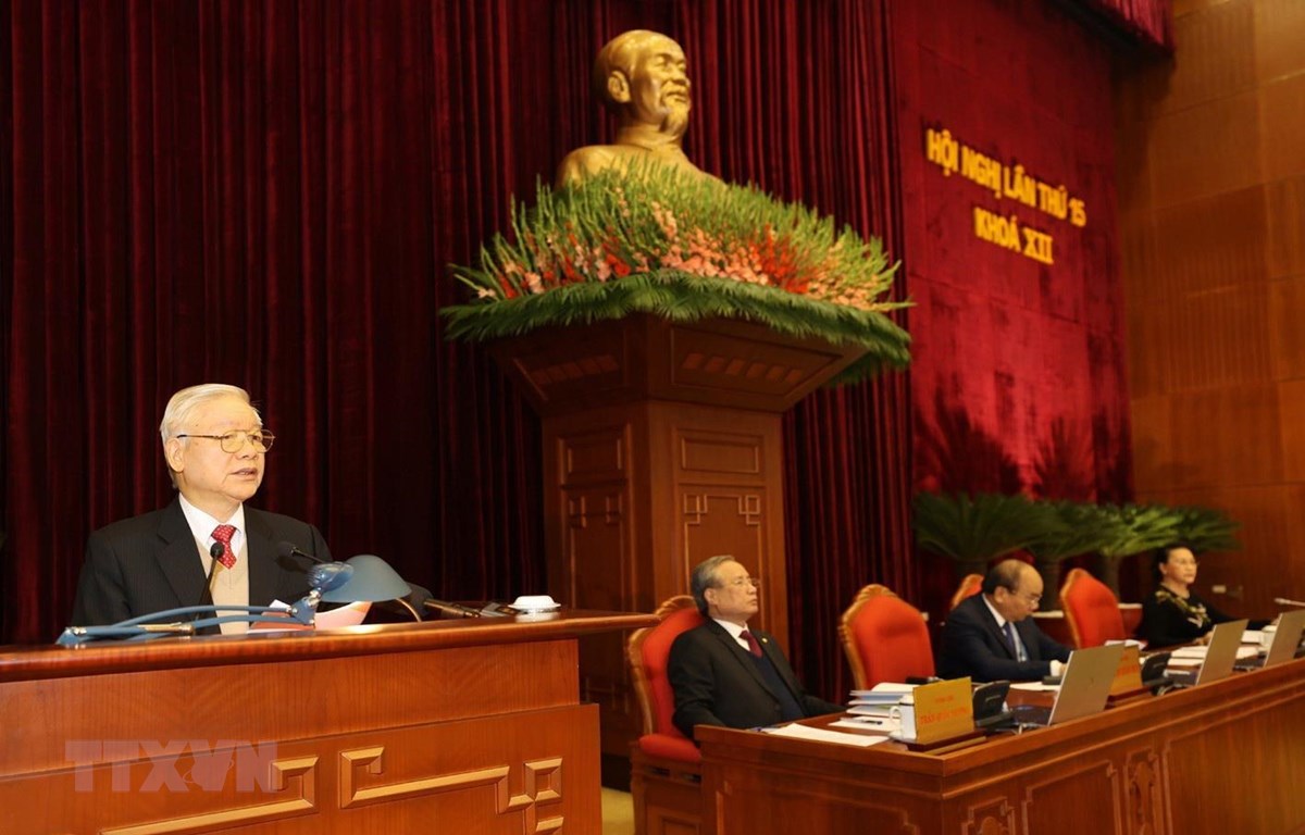 Tổng Bí thư, Chủ tịch nước Nguyễn Phú Trọng phát biểu khai mạc Hội nghị. (Ảnh: Trí Dũng/TTXVN)