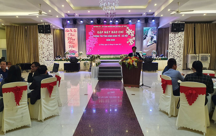 Toàn cảnh buổi gặp mặt các cơ quan báo chi do huyện Lệ Thủy tổ chức
