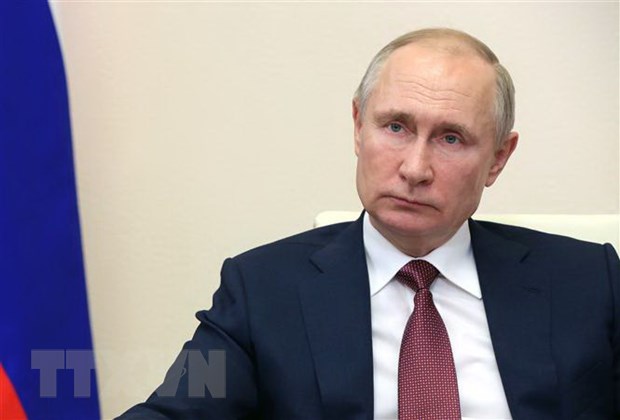 Tổng thống Nga Vladimir Putin phát biểu tại Moskva. (Ảnh: AFP/TTXVN)