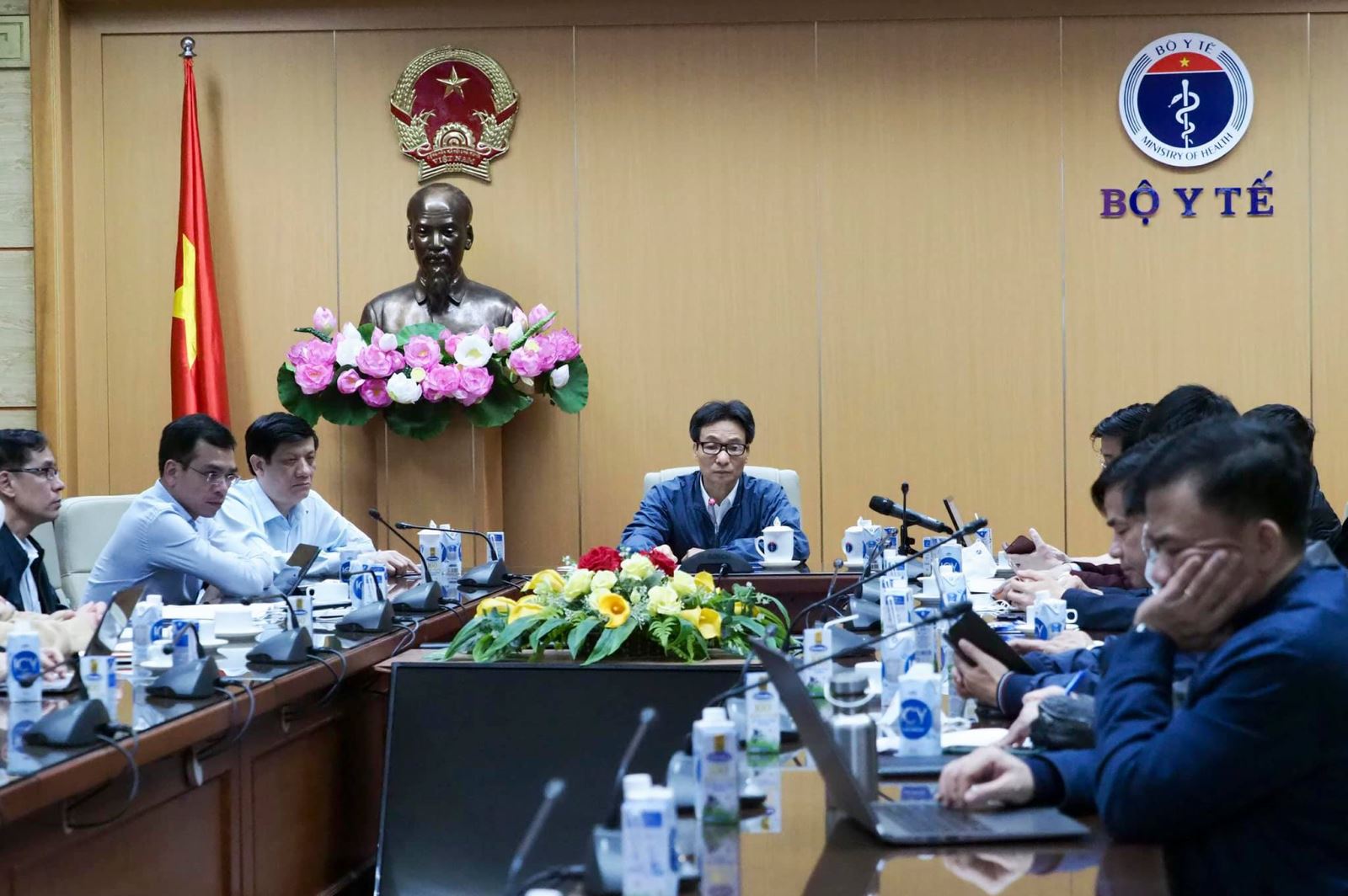  Ban chỉ đạo Quốc gia phòng, chống dịch COVID-19 họp khẩn thực hiện phòng chống dịch. Ảnh: BYT