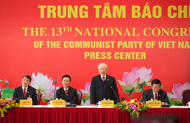 Tổng Bí thư, Chủ tịch nước Nguyễn Phú Trọng chủ trì buổi họp báo ngay sau phiên bế mạc.