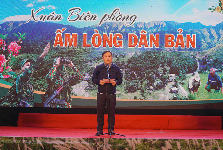 Đồng chí Bí thư Tỉnh ủy Vũ Đại Thắng chúc cán bộ, chiến sĩ và nhân dân lời chúc năm mới an khang - thịnh vượng, quyết tâm giành nhiều thắng lợi mới trong năm 2021.