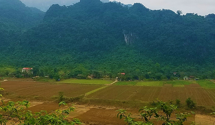 Thôn Tân Sơn, xã Trường Sơn (Quảng Bình) yên bình sau lũ lớn.