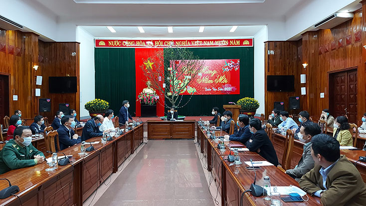 Đồng chí Vũ Đại Thắng, phát biểu chỉ đạo tại cuộc họp.