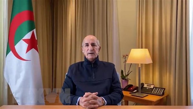  Tổng thống Algeria Abdelmadjid Tebboune phát biểu tại Algiers ngày 13-12-2020. (Ảnh: AFP/TTXVN)