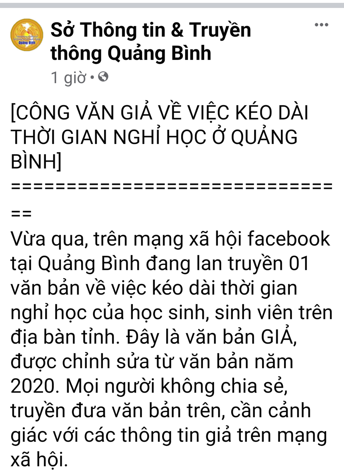 Sở Thông tin – Truyền thông Quảng Bình khuyến cáo người dân về văn bản giả mạo. Đây là một trong những kênh thông tin chính thống người dân cần cập nhật.