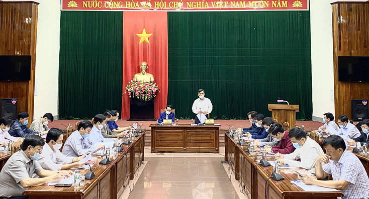 Đồng chí Chủ tịch UBND tỉnh phát biểu kết luận buổi làm việc.