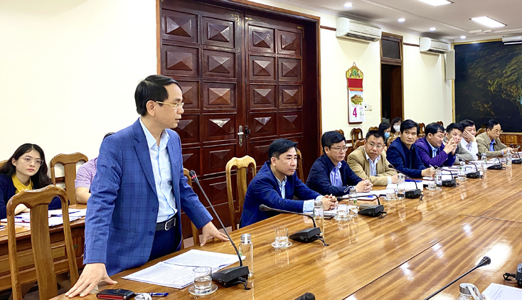 Đồng chí Phó Chủ tịch UBND tỉnh Phan Mạnh HÙng phát biểu tại buổi làm việc.