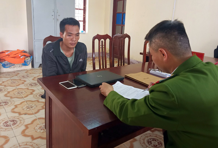 Đối tượng Đặng Xuân Núi tại cơ quan điều tra