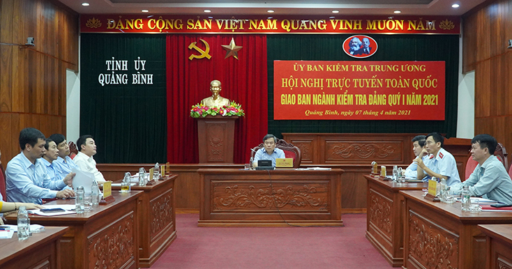 Toàn cảnh hội nghị tại điểm cầu Quảng Bình