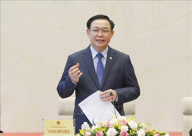 Chủ tịch Quốc hội Vương Đình Huệ phát biểu. Ảnh: Doãn Tấn/TTXVN
