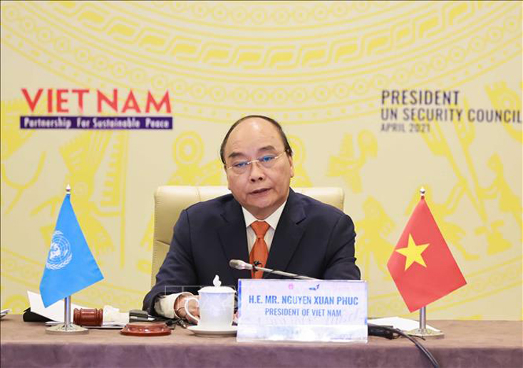 Chủ tịch nước Nguyễn Xuân Phúc phát biểu. Ảnh: Thống Nhất/TTXVN