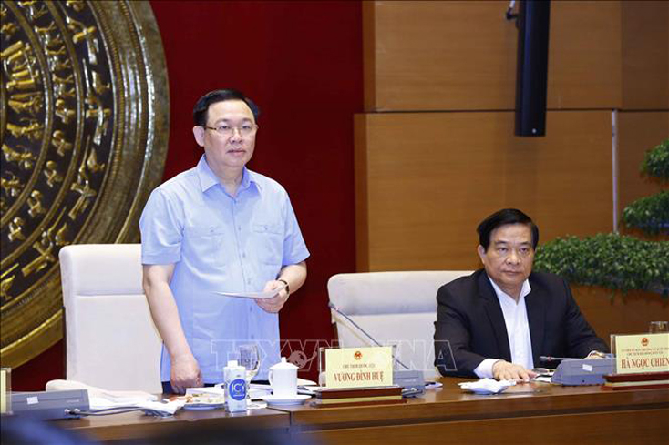Chủ tịch Quốc hội Vương Đình Huệ phát biểu. Ảnh: Doãn Tấn/TTXVN