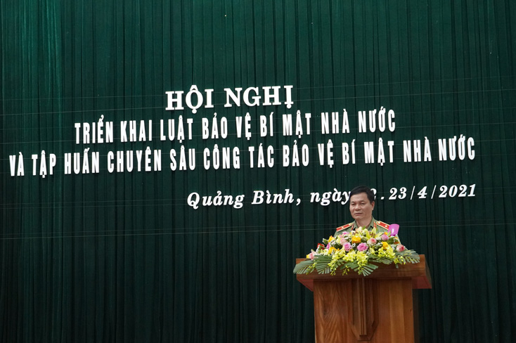 Thiếu tướng Lê Minh Mạnh, Phó Cục Trưởng Cục An ninh mạng và phòng chống tội phạm sử dụng công nghệ cao phổ biến, trao đổi một số vấn đề nổi lên trong công tác BVBMNN trên không gian mạng.