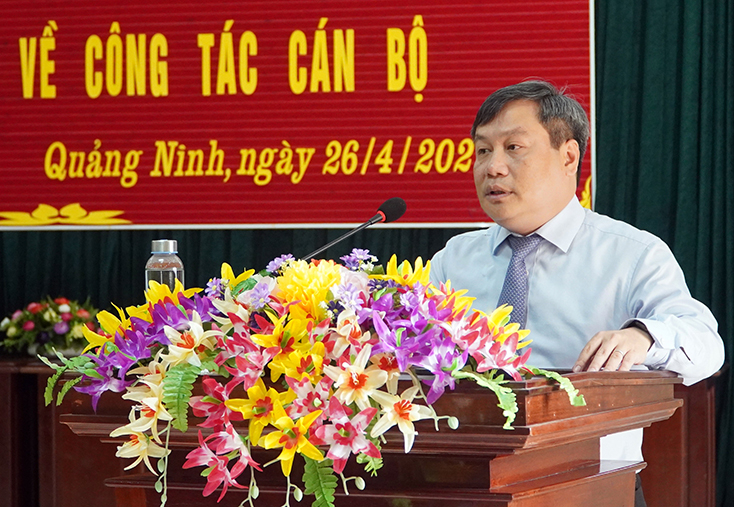 Đồng chí Bí thư Tỉnh ủy Vũ Đại Thắng phát biểu tại lễ công bố.