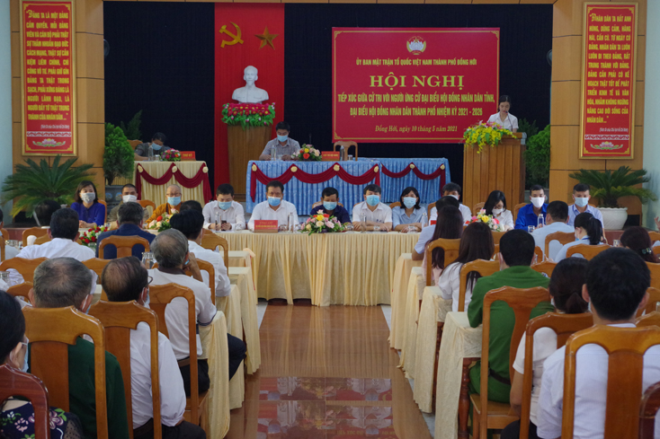 Hội nghị tiếp xúc giữa cử tri với những người ứng cử đại biểu HĐND tỉnh và HĐND thành phố, nhiệm kỳ 2021-2026.