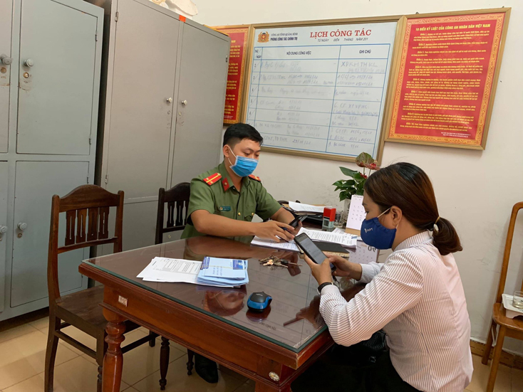 Bà H. làm việc với cơ quan công an.