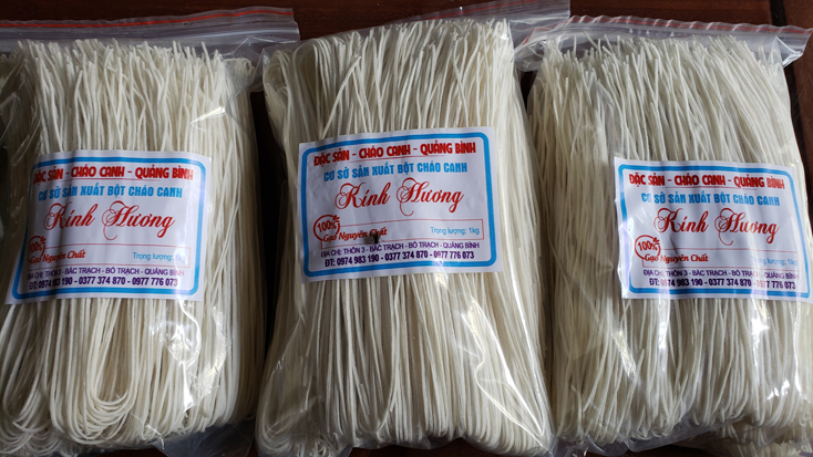 Bột cháo canh khô của cơ sở sản xuất bột cháo canh Kính Hương được xã Bắc Trạch (Bố Trạch) chọn dự thi sản phẩm OCOP năm 2021.