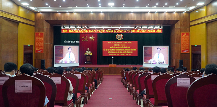 Toàn cảnh hội nghị tại điểm cầu tỉnh Quảng Bình