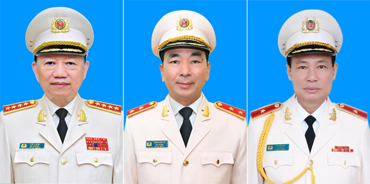 Đại tướng Tô Lâm; Trung tướng Trần Quốc Tỏ; Thiếu tướng Lê Tấn Tới trúng cử Đại biểu Quốc hội khóa XV.