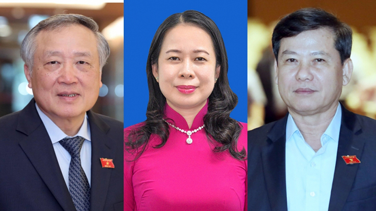 Ông Nguyễn Hoà Bình, bà Võ Thị Ánh Xuân và ông Lê Minh Trí
