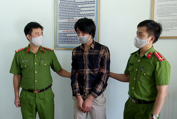 Đối tượng Nguyễn Trường An tại cơ quan Công an.