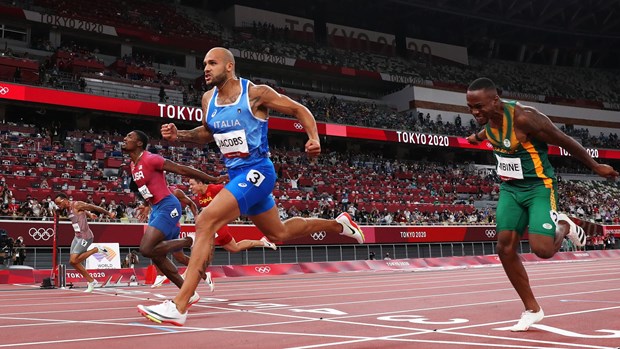  Marcell Jacobs về nhất nội dung chạy 100m nam. (Nguồn: Eurosports)