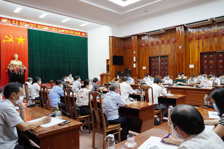 Quang cảnh buổi làm việc của Ban Chỉ đạo các ngày lễ lớn tỉnh.