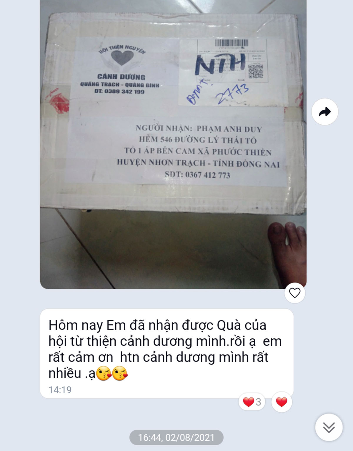 Lời cảm ơn chân thành từ tâm dịch.