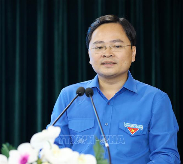 Bí thư thứ Nhất Trung ương Đoàn Thanh niên Cộng sản Hồ Chí Minh, Chủ tịch Hội Liên hiệp Thanh niên Việt Nam Nguyễn Anh Tuấn. Ảnh: Văn Điệp/TTXVN