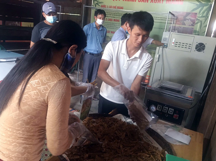 HTX Cà Roòng đầu tư máy móc, thiết bị hiện đại để sản xuất măng khô Thượng Trạch đạt được sản phẩm OCOP. 